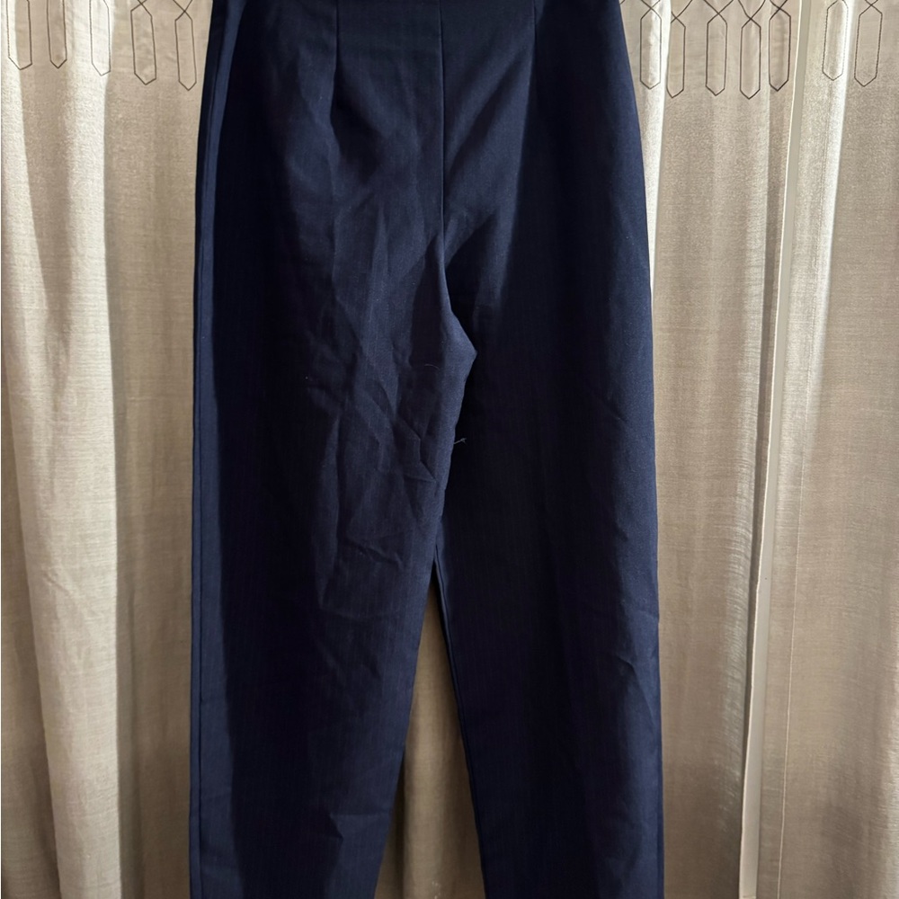 Victoria Ashley Women’s Navy Blue Pinstriped Dress Pants